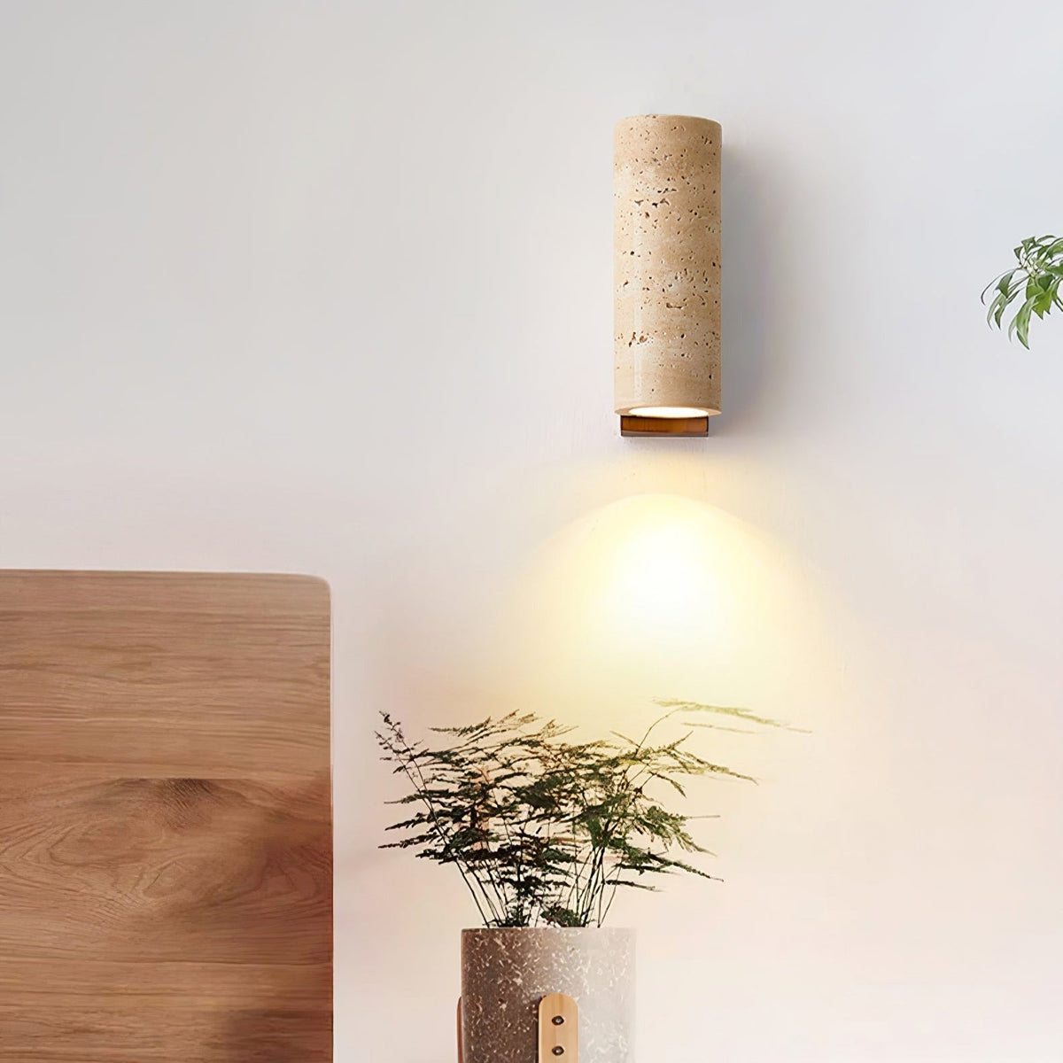 Nula Natural Travertine Wall Lamp