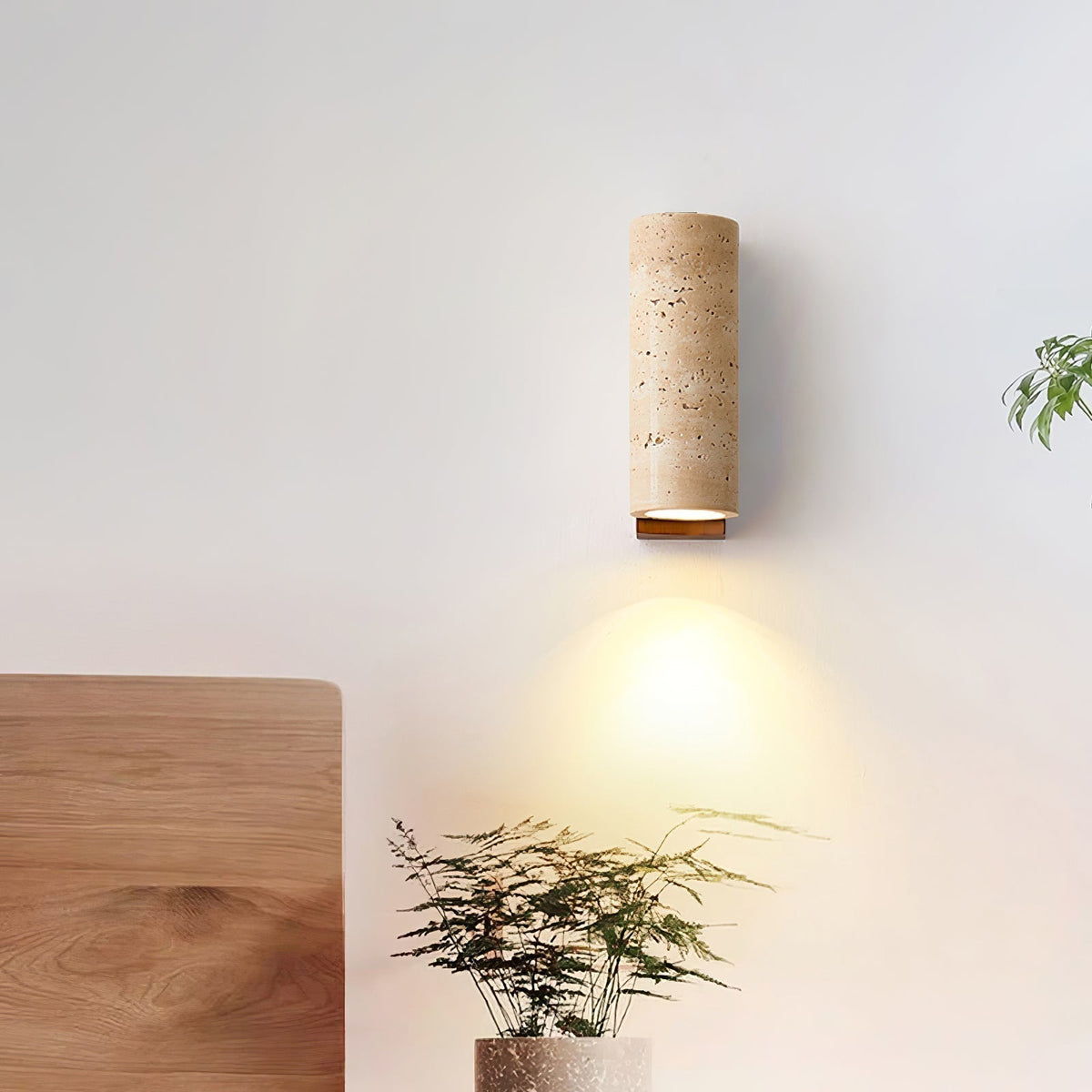 Nula Natural Travertine Wall Lamp
