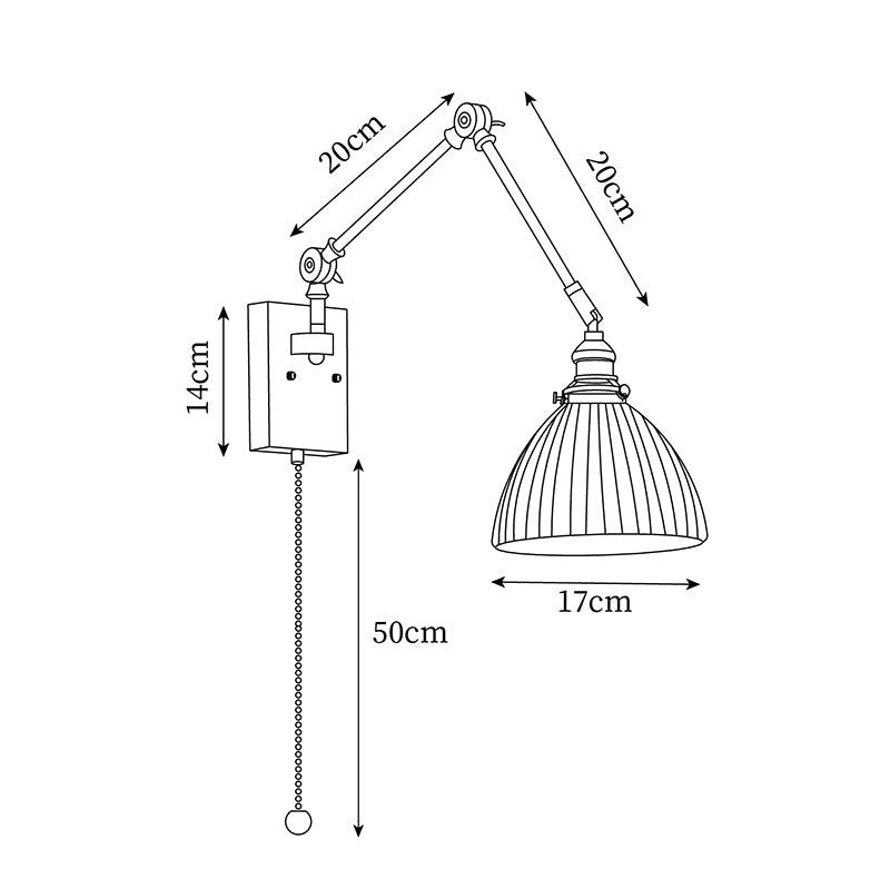 Vetra Vintage Adjustable Swing Arm Wall Lamp