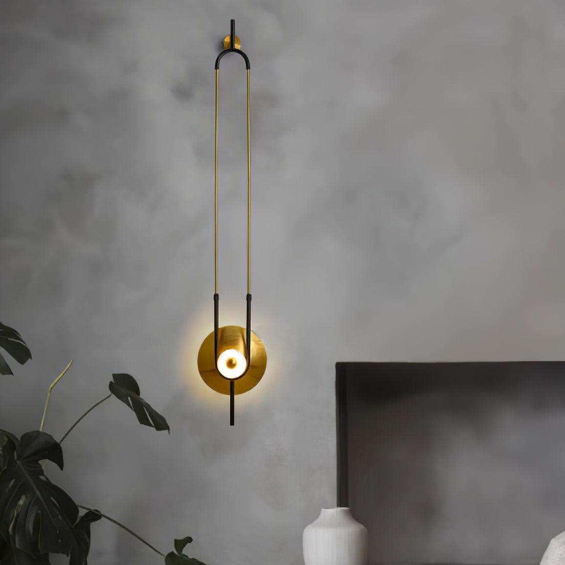 Elfenbensfarvet moderne minimalistisk ringformet væglampe i marmor