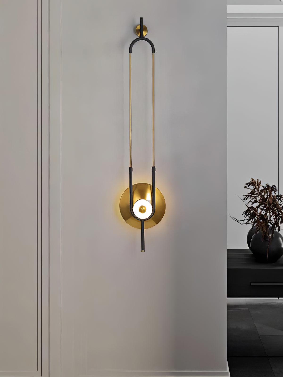 Elfenbensfarvet moderne minimalistisk ringformet væglampe i marmor