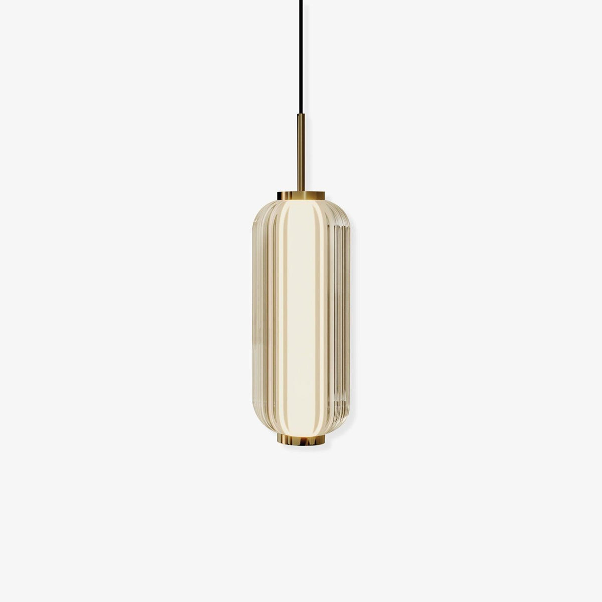 Cylindra moderne pendellampe i glas