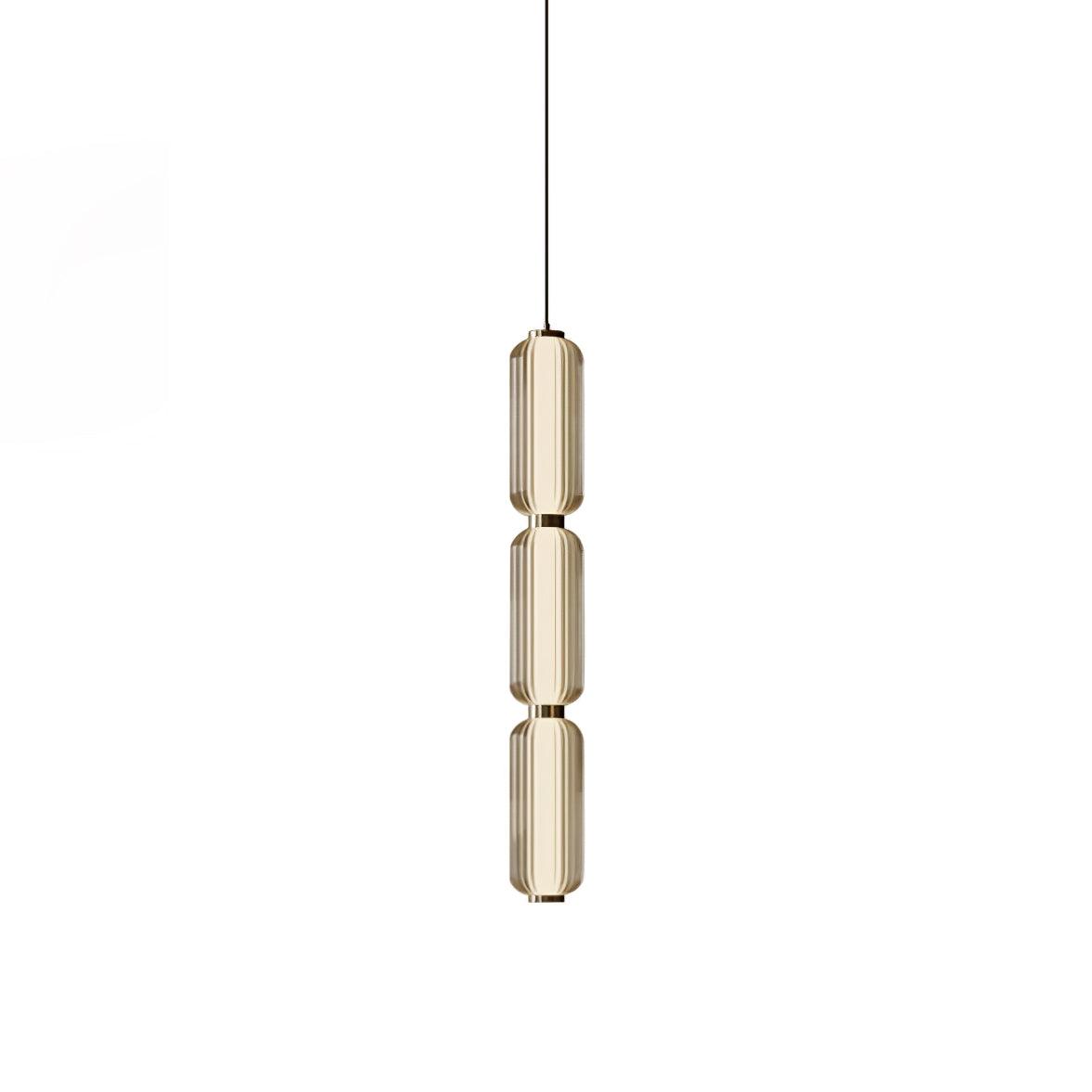 Cylindra moderne pendellampe i glas