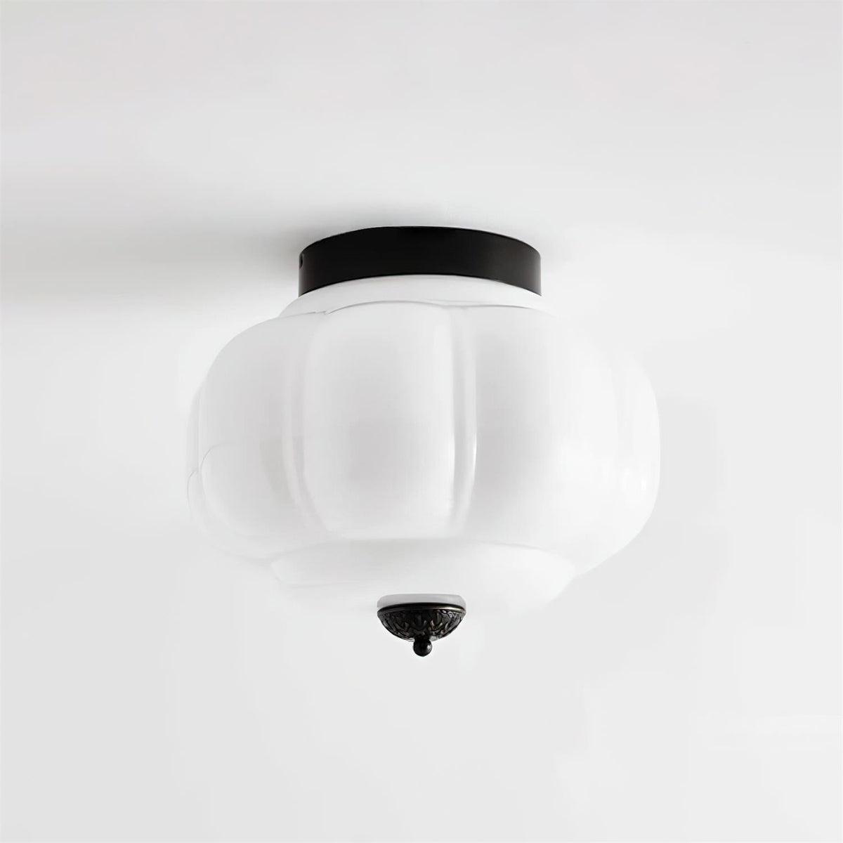 Selviro loftlampe, grønt glas, messing, klassisk