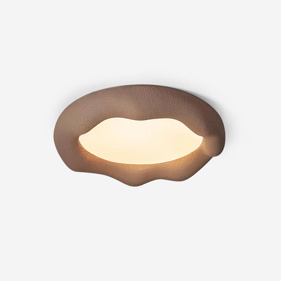 Loftslampe i organisk harpiks og glasfiber i beige