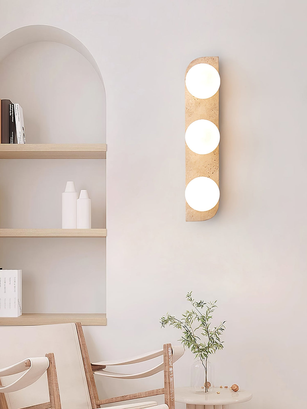 Taviniella minimalistisk vägglampa i travertin