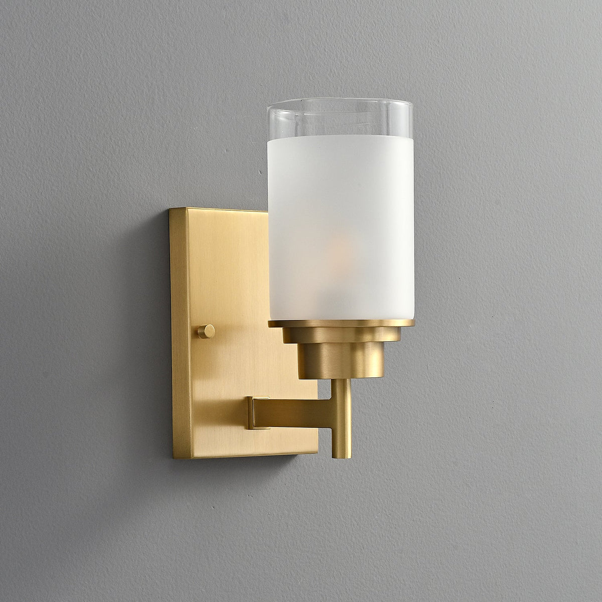 Candeeiro de parede vintage elegante em latão e vidro Myvele