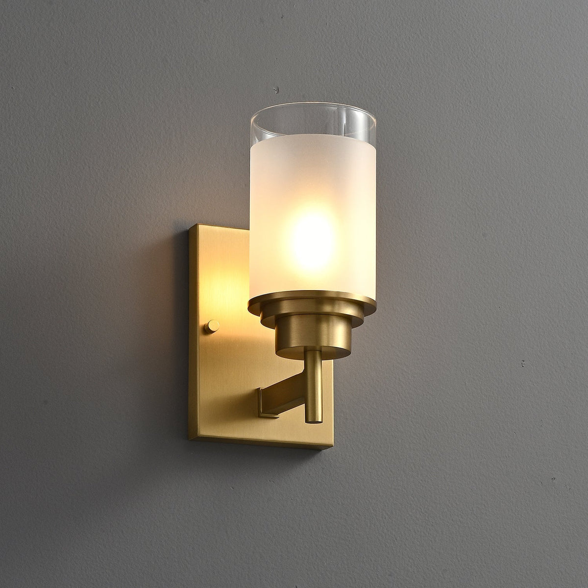 Candeeiro de parede vintage elegante em latão e vidro Myvele
