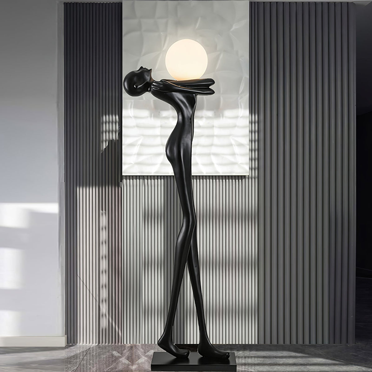 Ersolion skulpturel gulvlampe i glasfiber