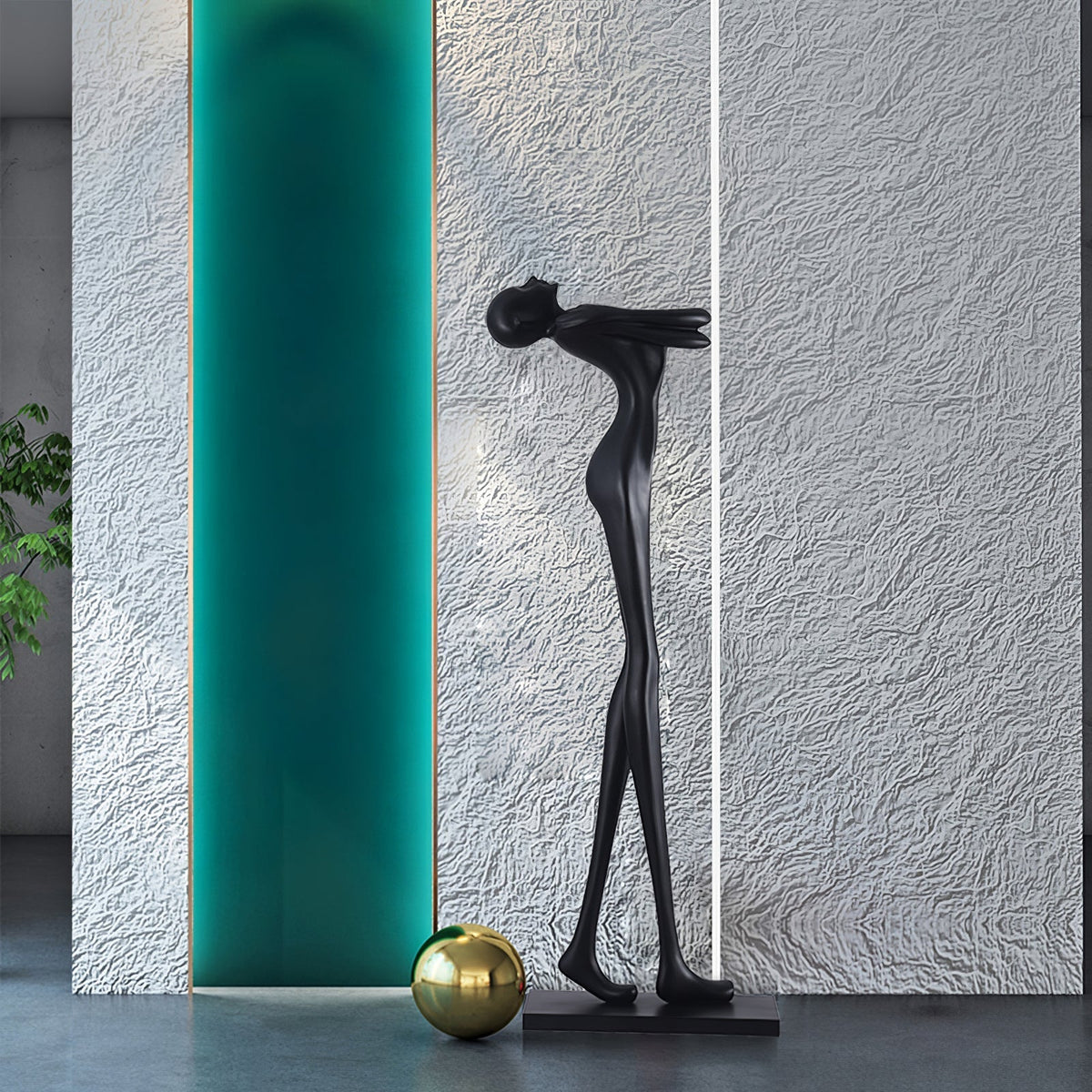 Ersolion skulpturel gulvlampe i glasfiber