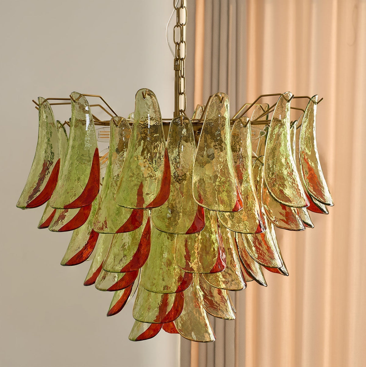 Candelabro elegante de pétalas em vidro de Murano Celoraria