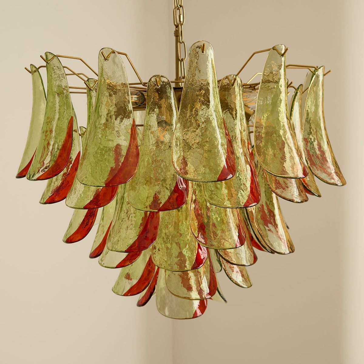 Candelabro elegante de pétalas em vidro de Murano Celoraria