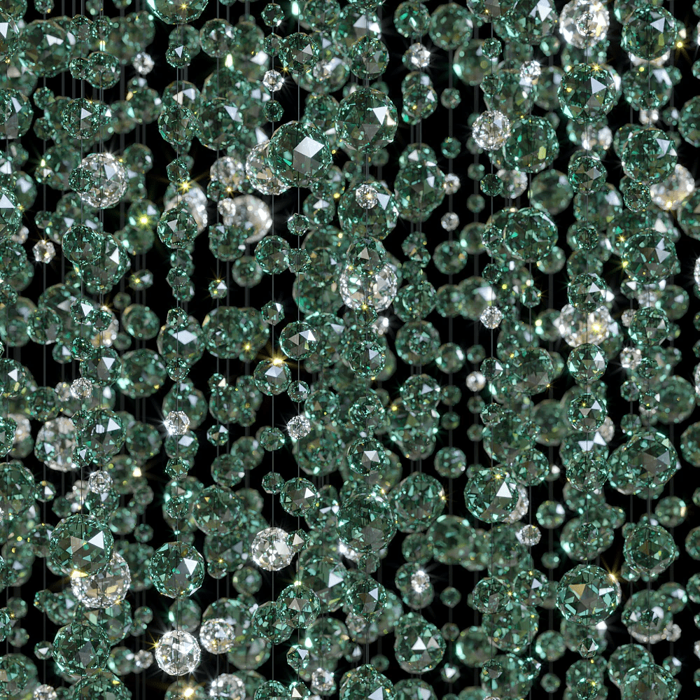 Rainfall Crystal smaragdgrön klar anpassningsbar ljuskrona