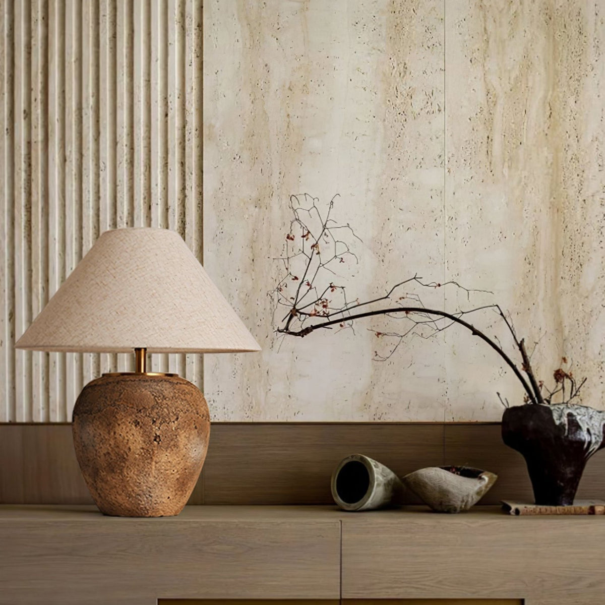 Terrava rustik bordlampe i keramik