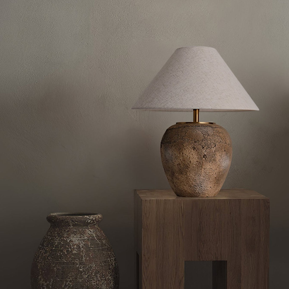 Terrava rustik bordlampe i keramik