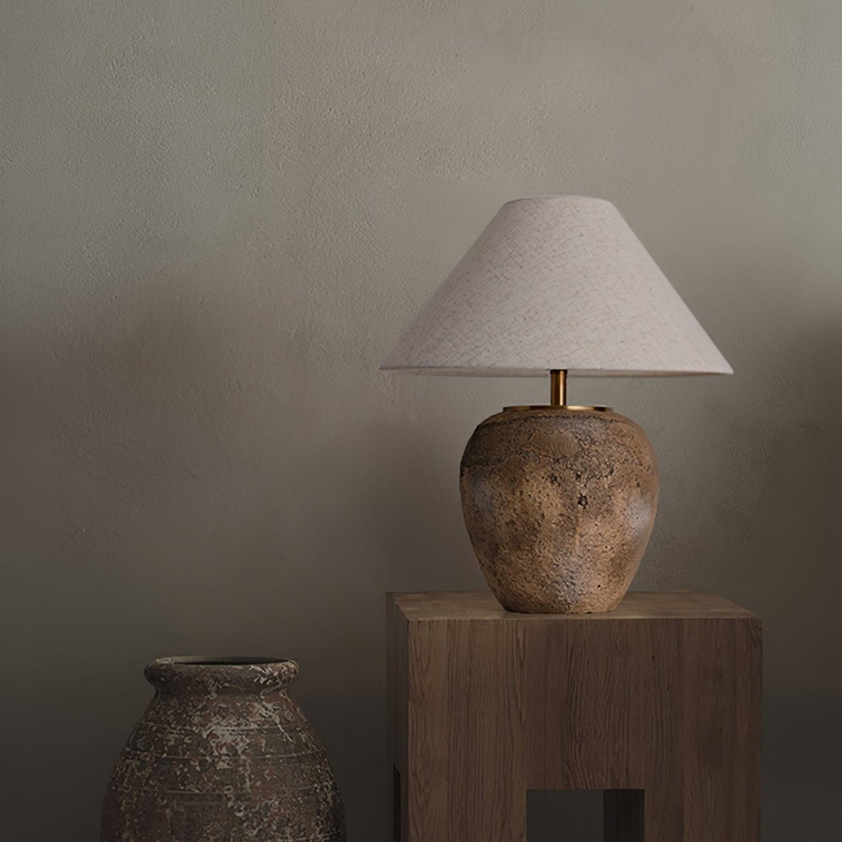 Terrava rustik bordlampe i keramik