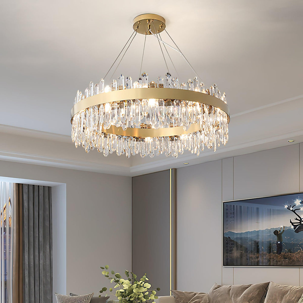 Candeeiro de teto luxuoso pós-moderno de cristal Xoriel