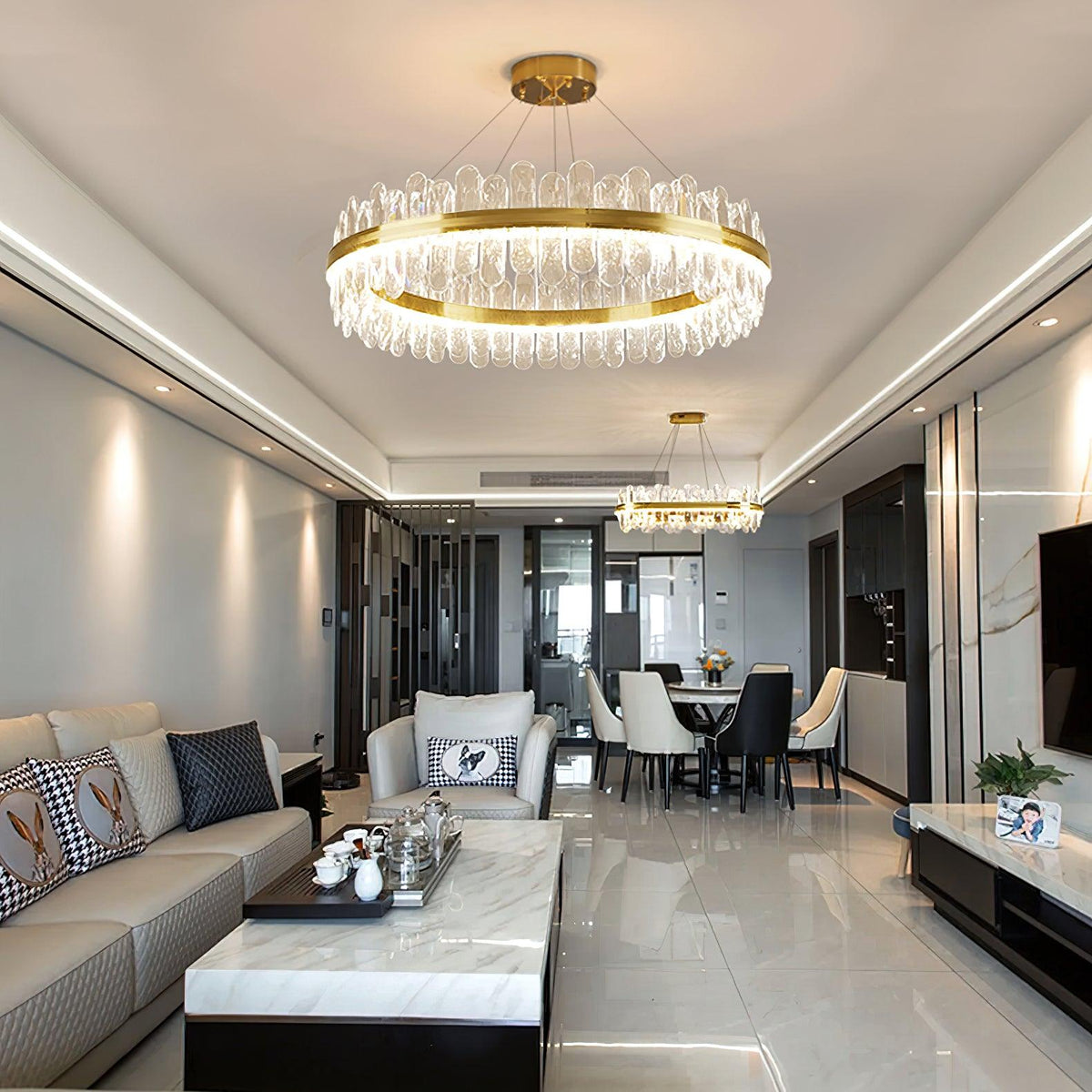 Candeeiro de teto luxuoso pós-moderno de cristal Xoriel