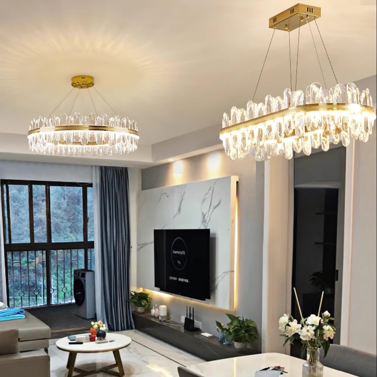 Candeeiro de teto luxuoso pós-moderno de cristal Xoriel