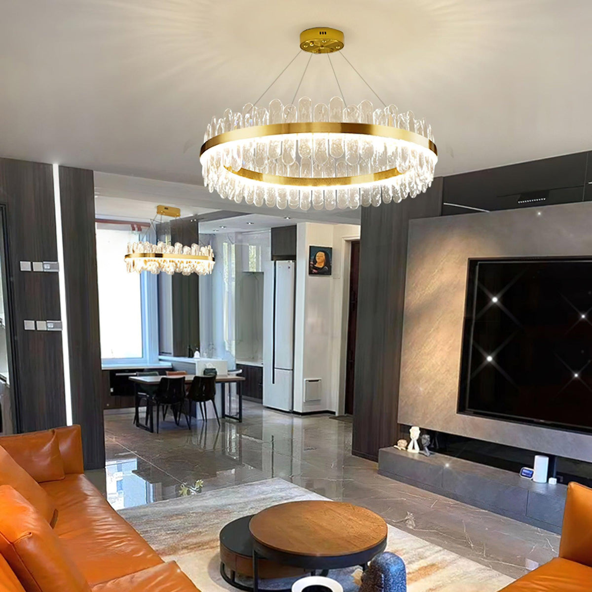 Candeeiro de teto luxuoso pós-moderno de cristal Xoriel