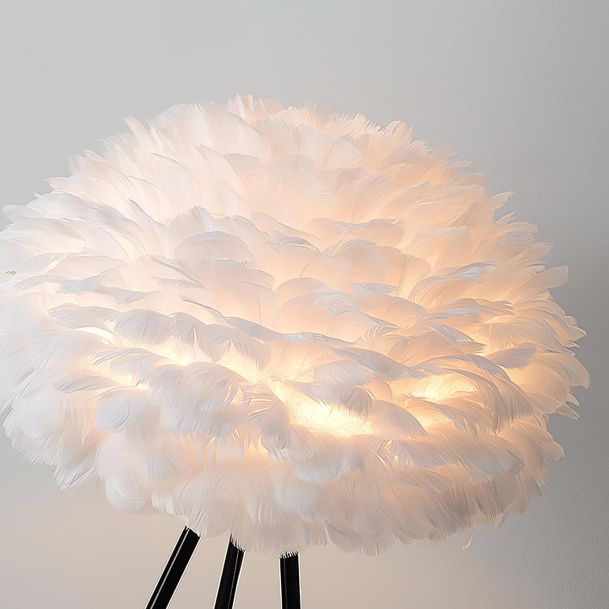 Ivthaar organisk golvlampa med fjädrar