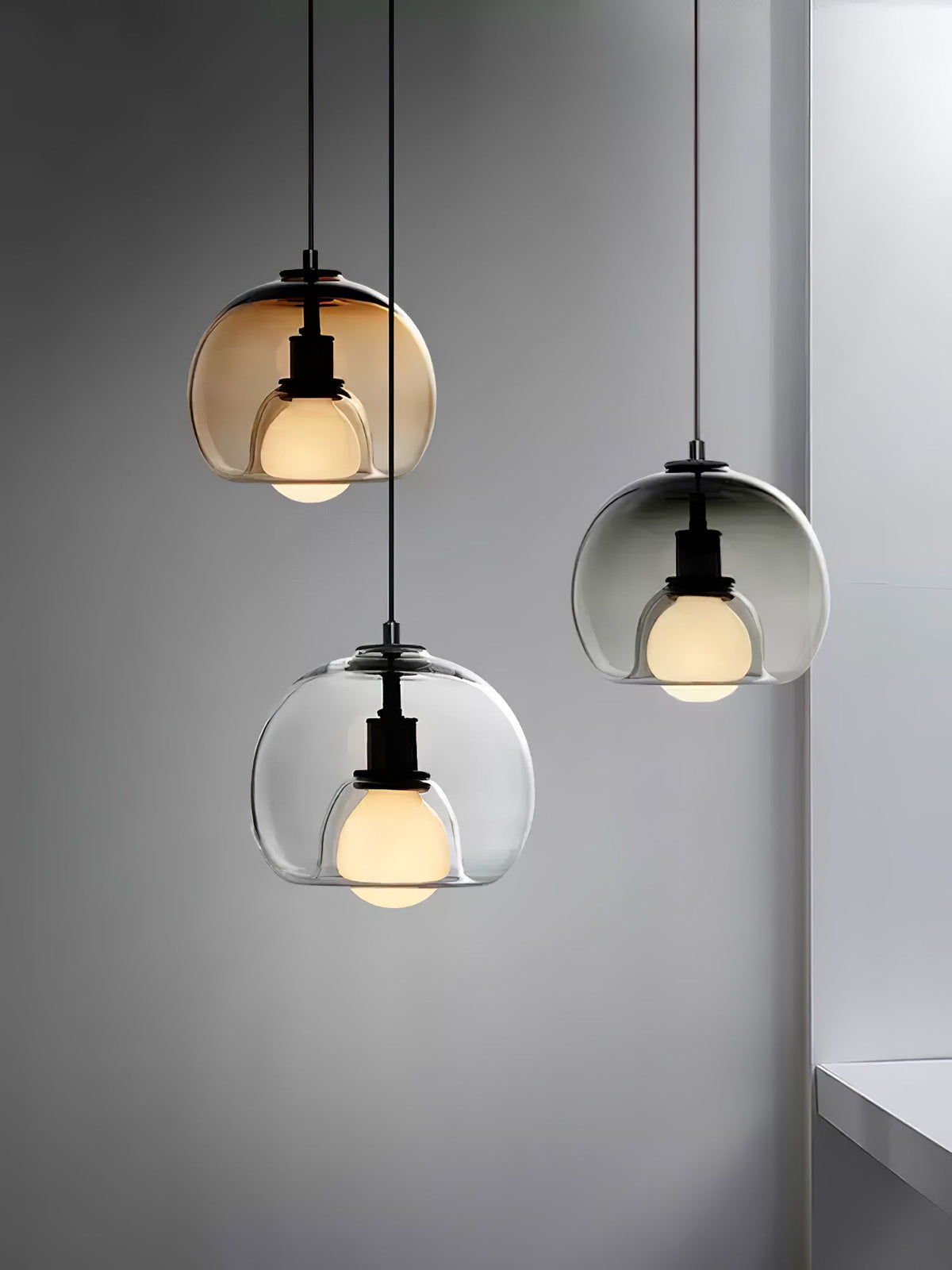 Eamver moderne pendellampe i glas