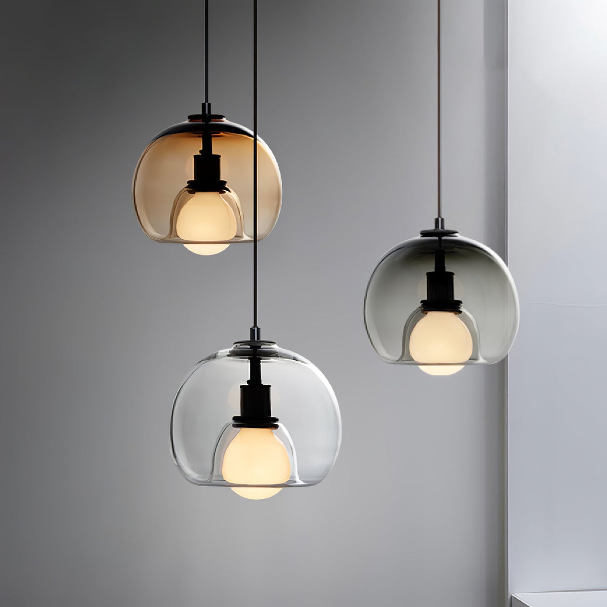 Eamver moderne pendellampe i glas