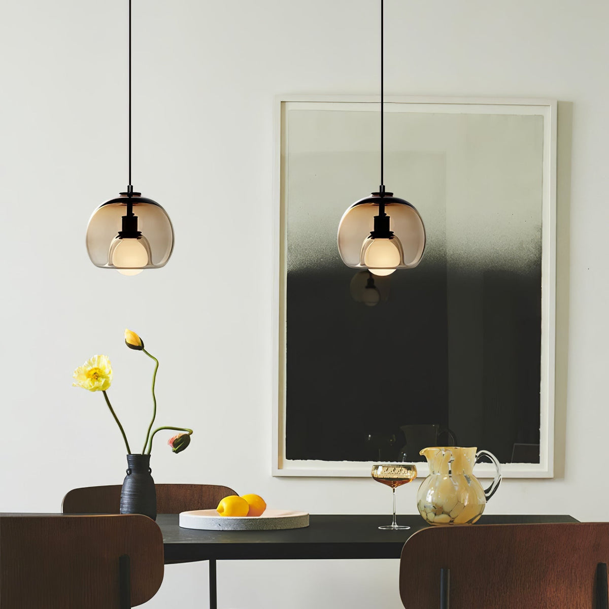 Eamver moderne pendellampe i glas