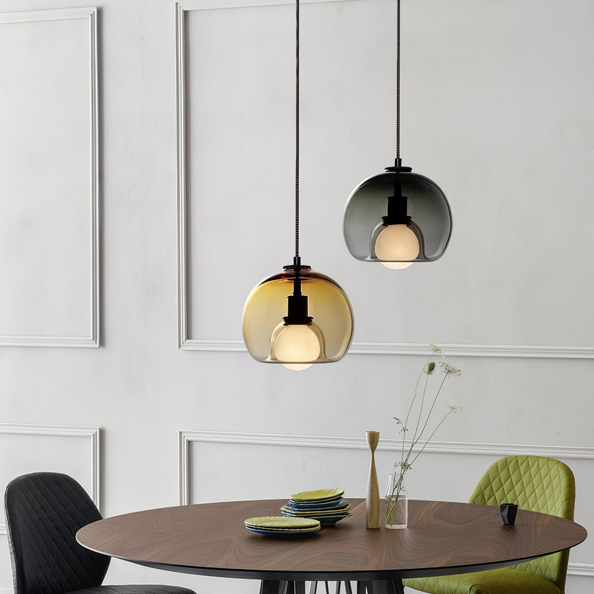 Eamver moderne pendellampe i glas