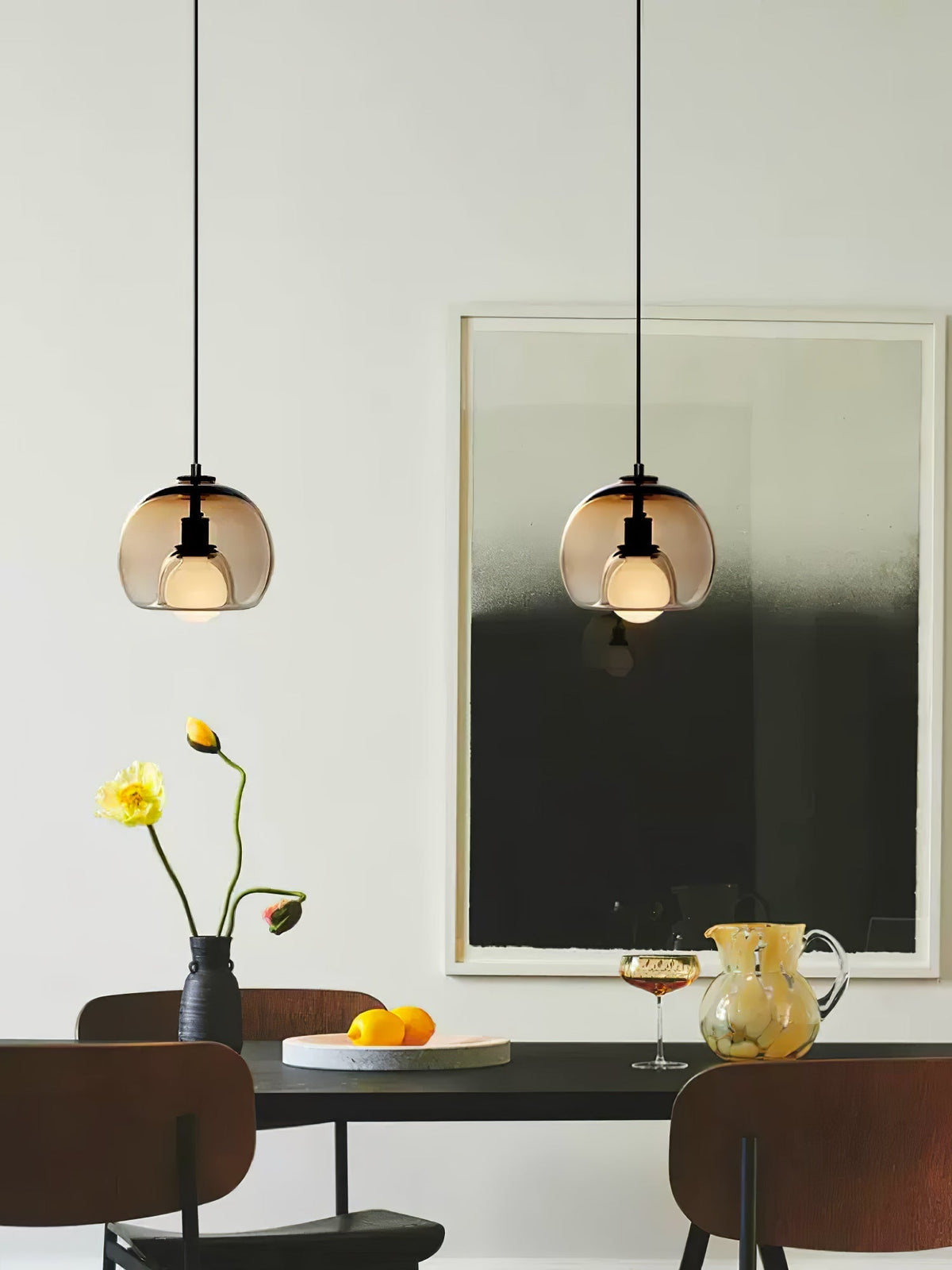 Eamver moderne pendellampe i glas
