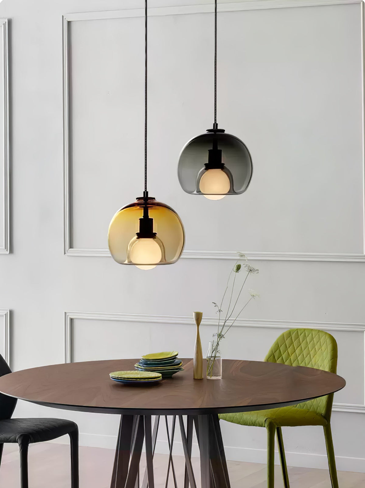 Eamver moderne pendellampe i glas