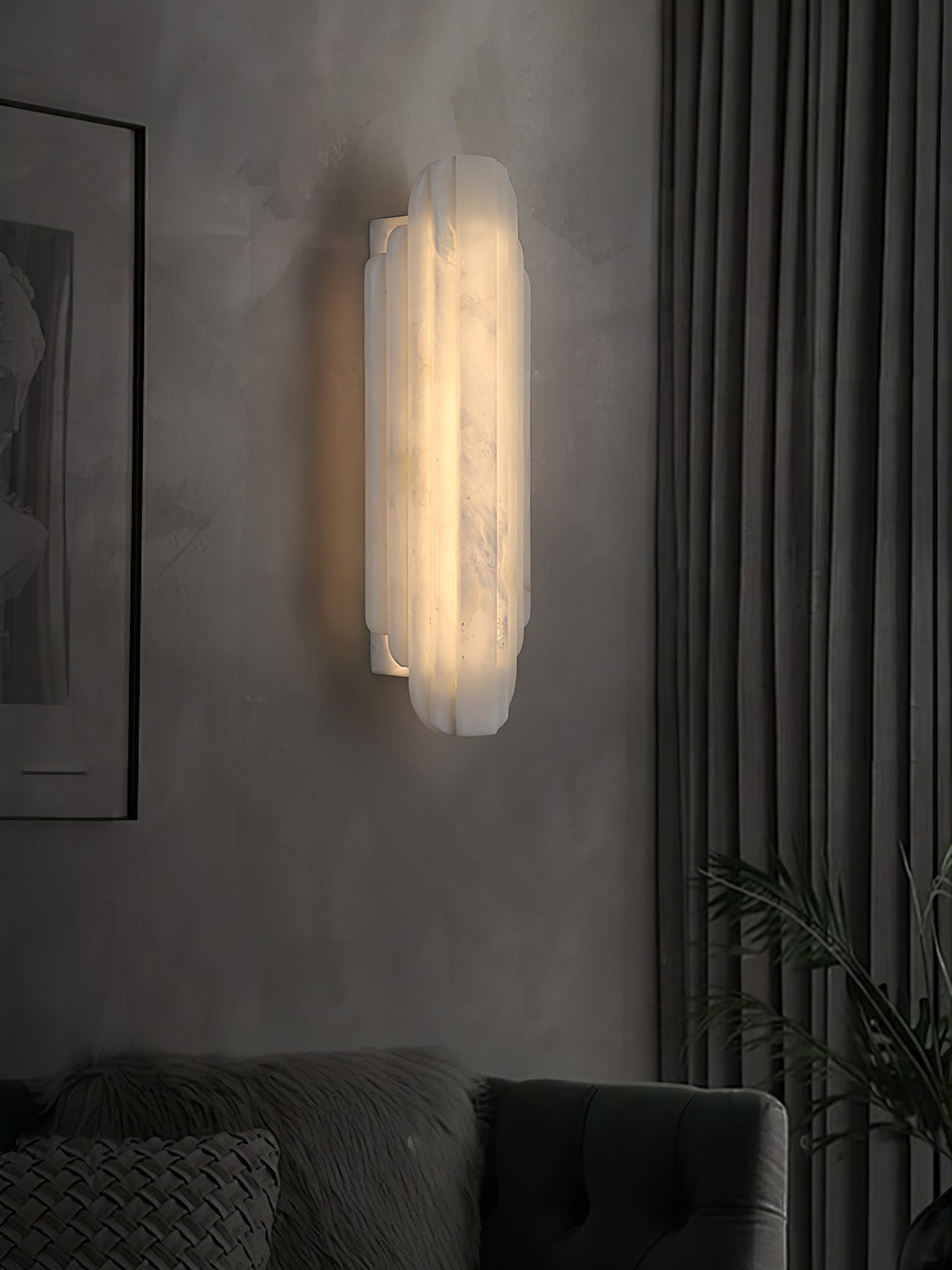 Avenanina vägglampa i art déco-stil med alabaster