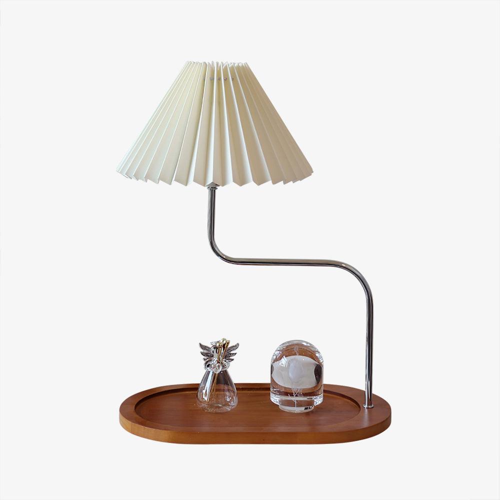 Candeeiro de mesa artístico de madeira e tecido Ornelle