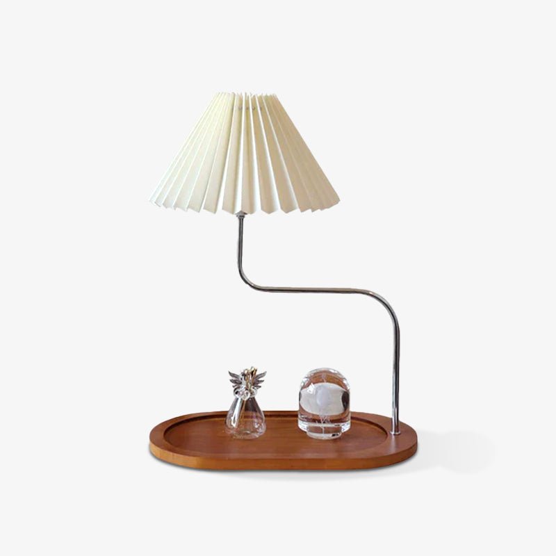 Candeeiro de mesa artístico de madeira e tecido Ornelle