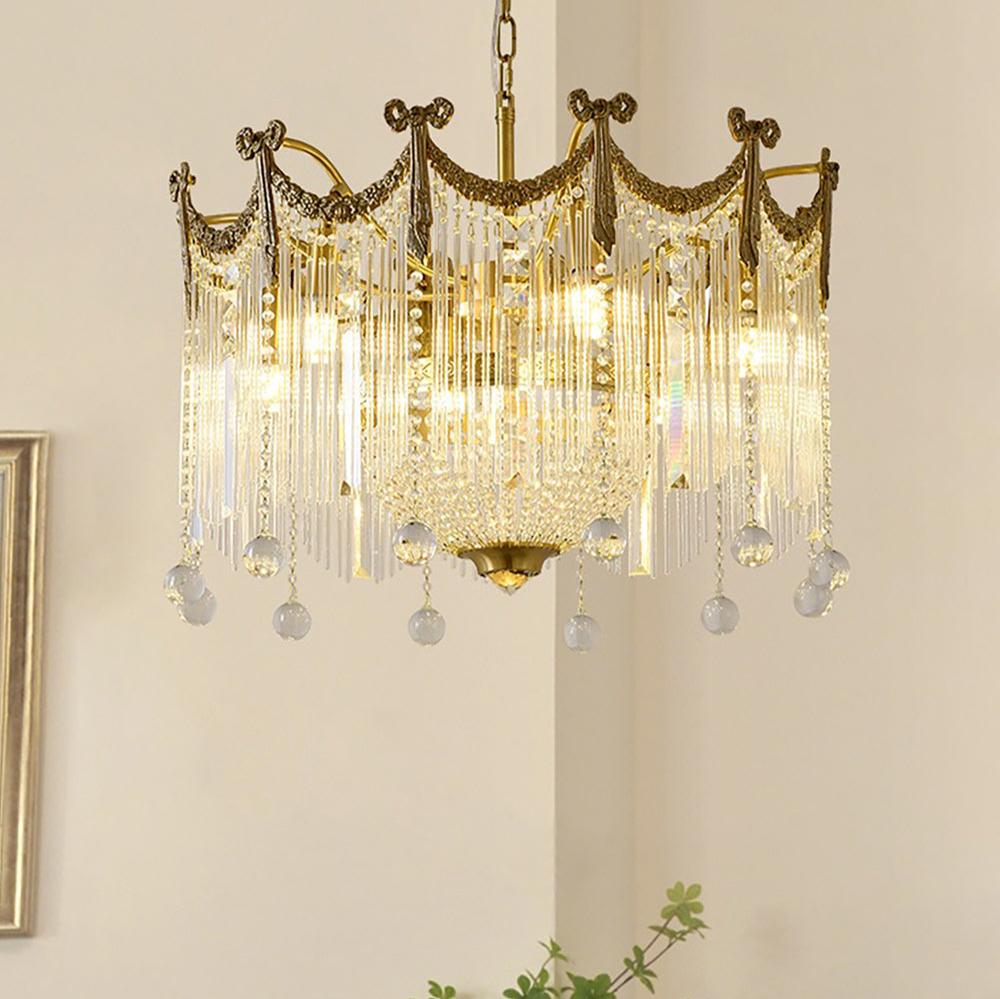 Candeeiro de lustre Eraeora pós-moderno de luxo em cristal
