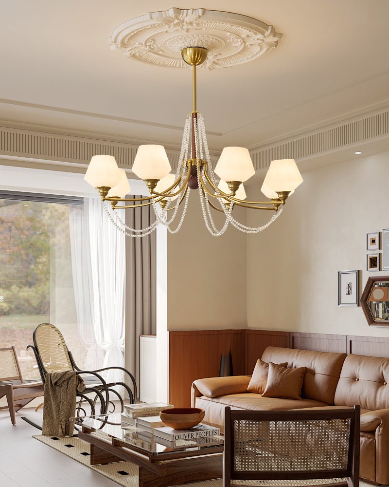 Othaus traditionel elegant vintagekrystallsekrone i træ