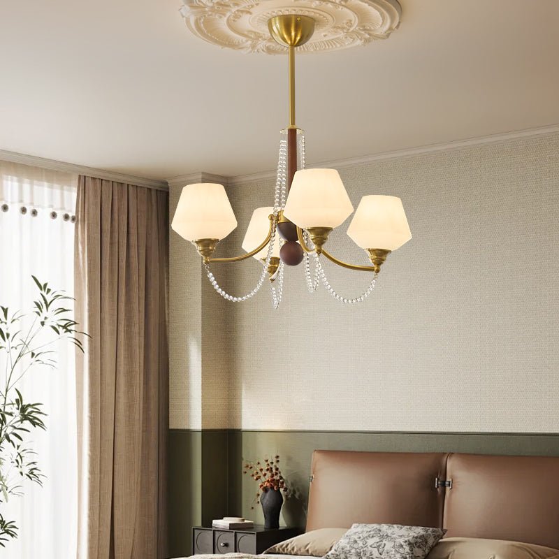 Othaus traditionel elegant vintagekrystallsekrone i træ