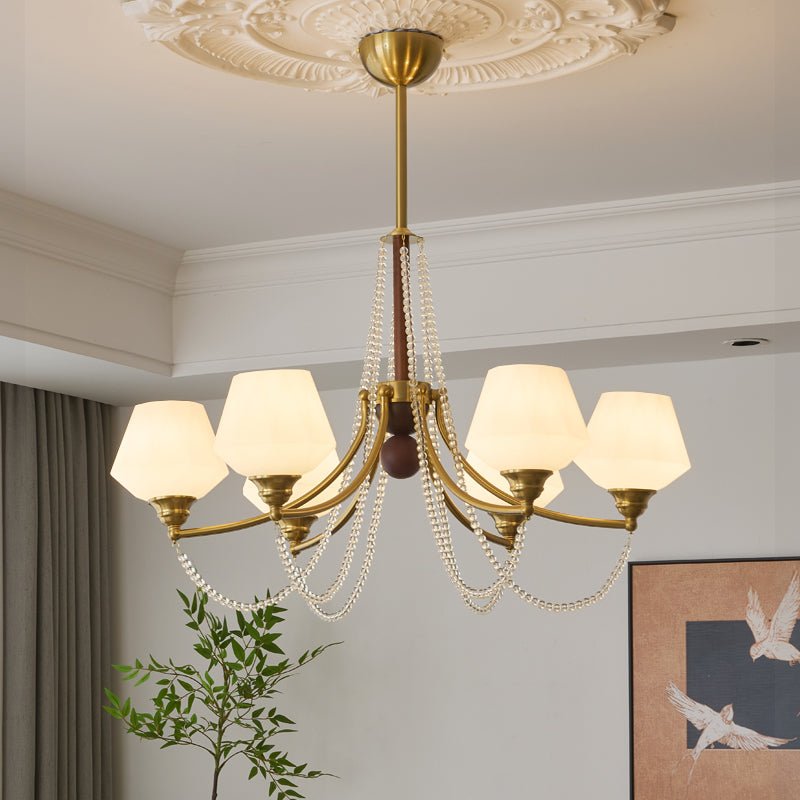 Othaus traditionel elegant vintagekrystallsekrone i træ