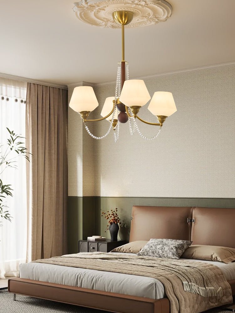 Othaus traditionel elegant vintagekrystallsekrone i træ