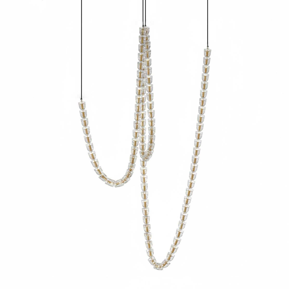 Candeeiro de teto de cristal dourado Nexus