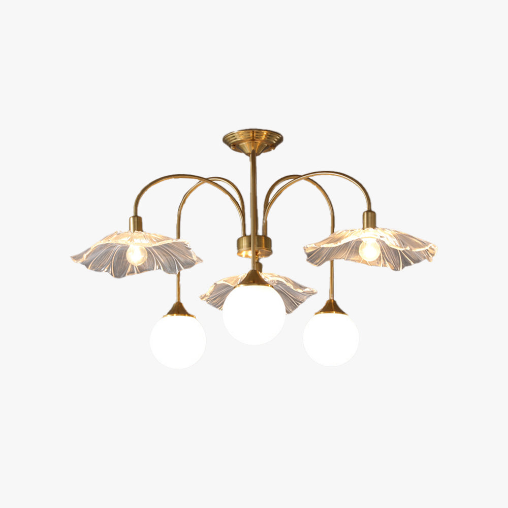 Valentina Nordic LED Chandelier Gold Glass Living/Dining Room/Bedroom