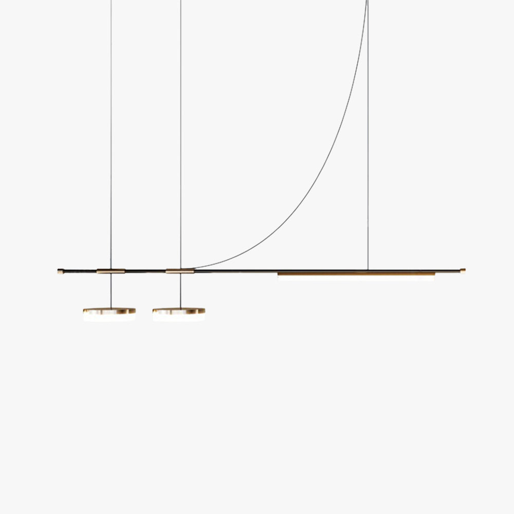 Candeeiro suspenso LED longo e moderno Aria, metal preto, sala de jantar