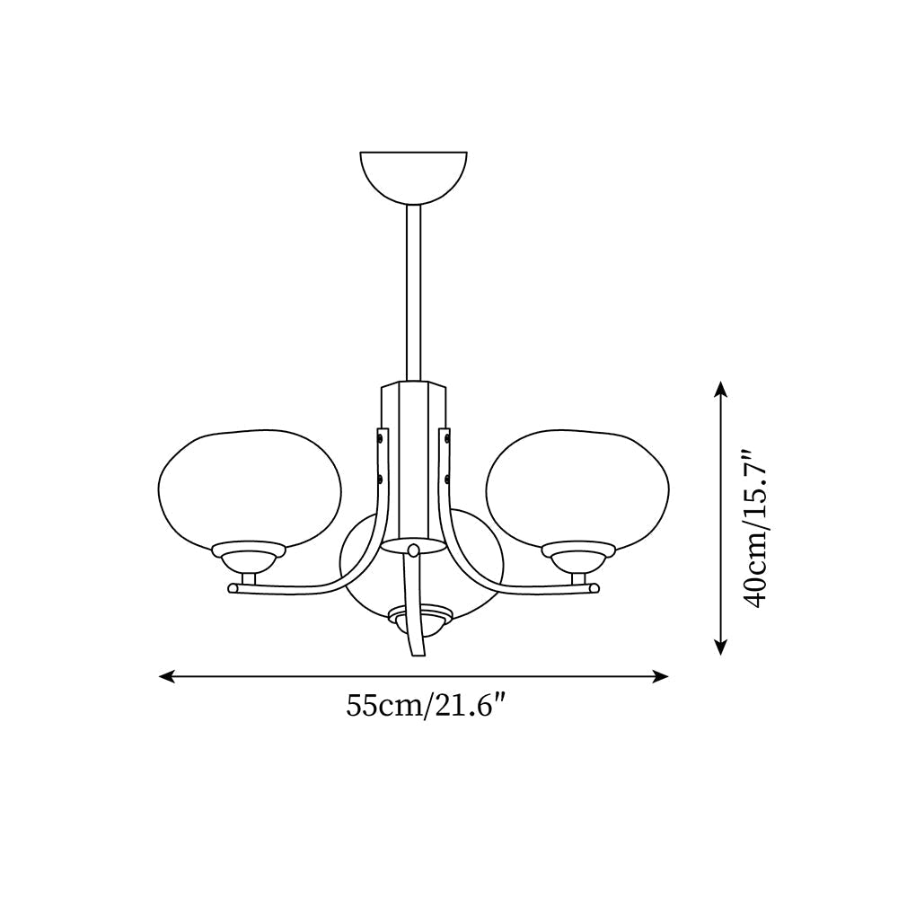Candelabro com 6 luzes e globos de vidro âmbar Vira