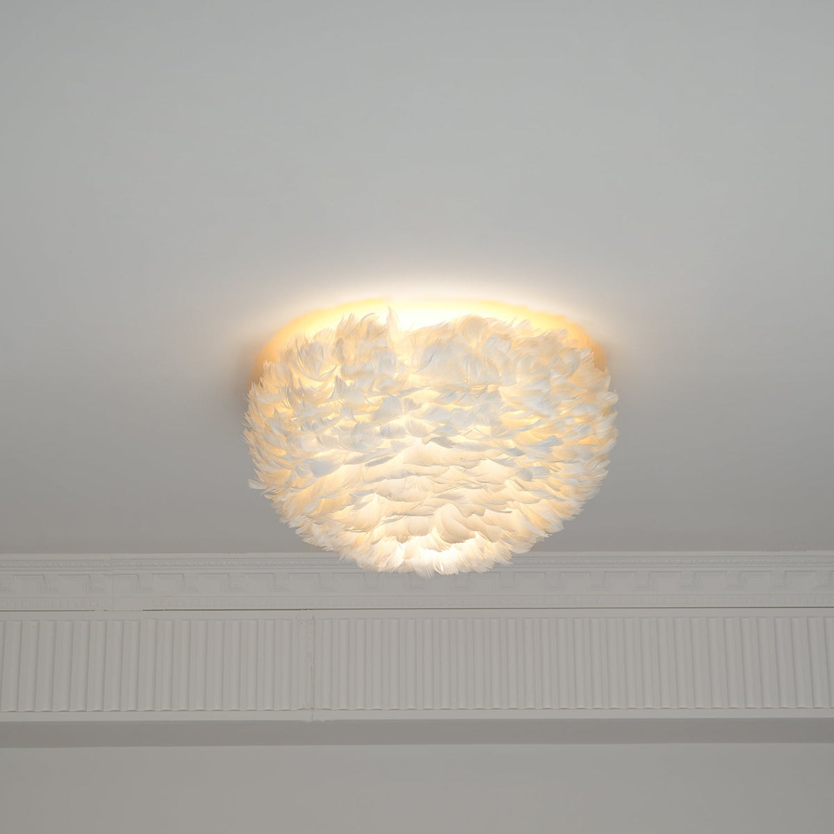 Zalore eksklusiv nordisk kunstnerisk loftlampe med fjer