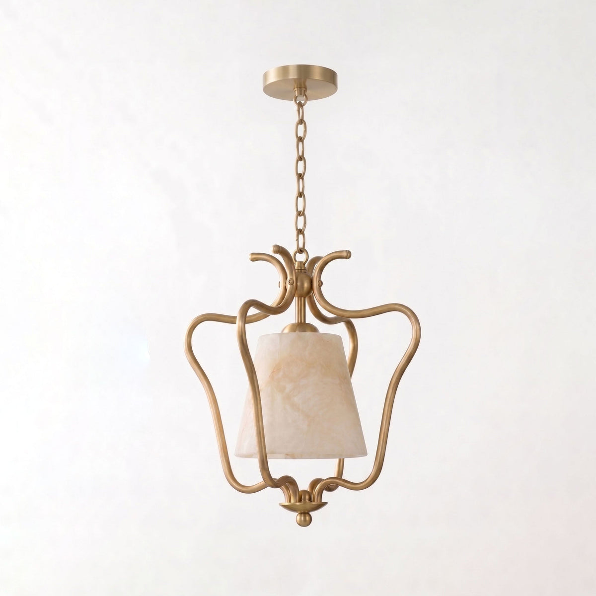 Pembermere pendel-lampe i alabast som lanterne