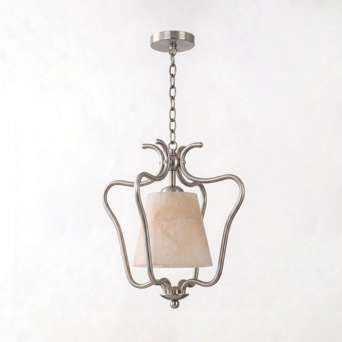 Pembermere pendel-lampe i alabast som lanterne