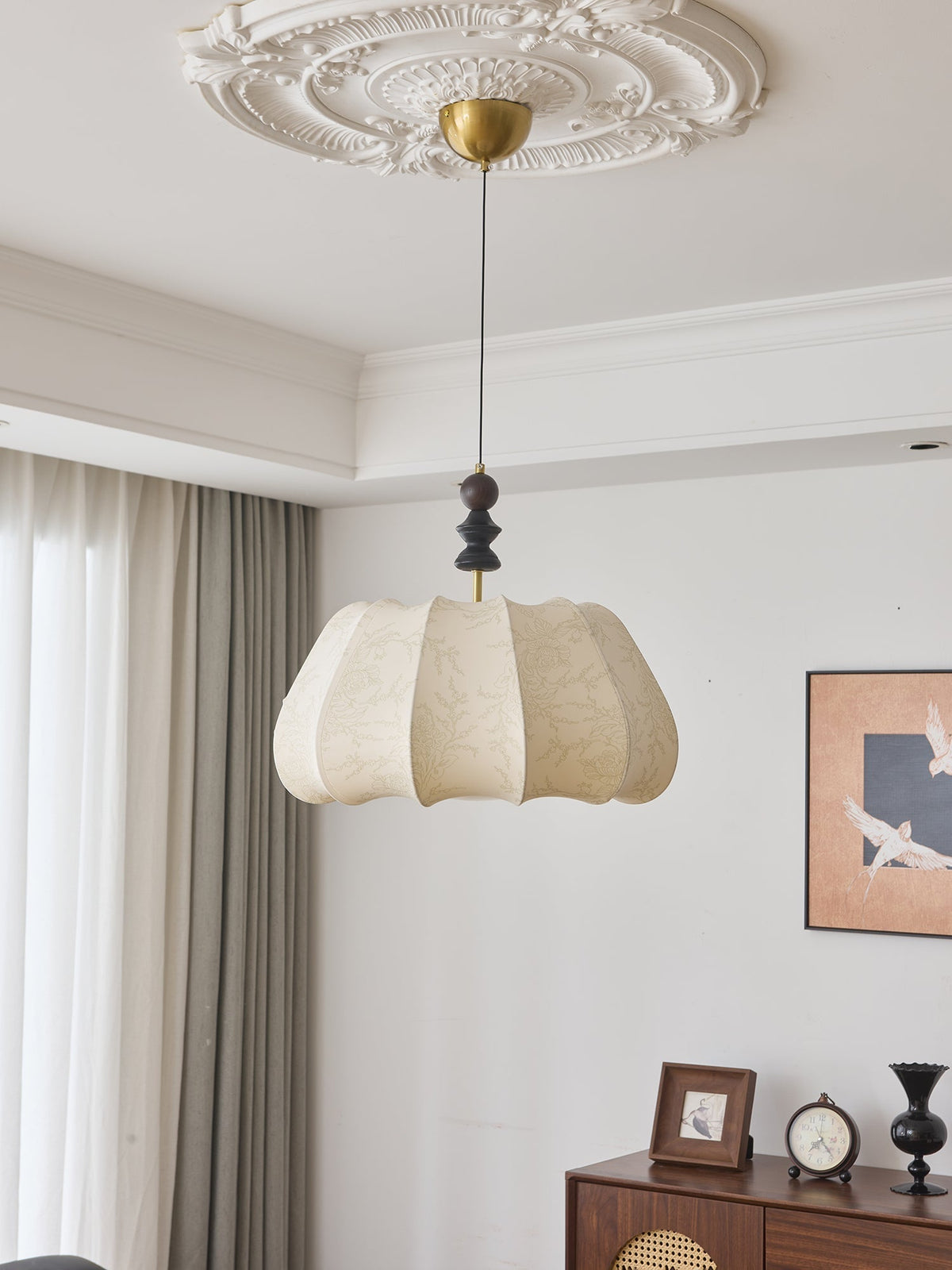 Asolira elegant vintage-pendellampe i træ
