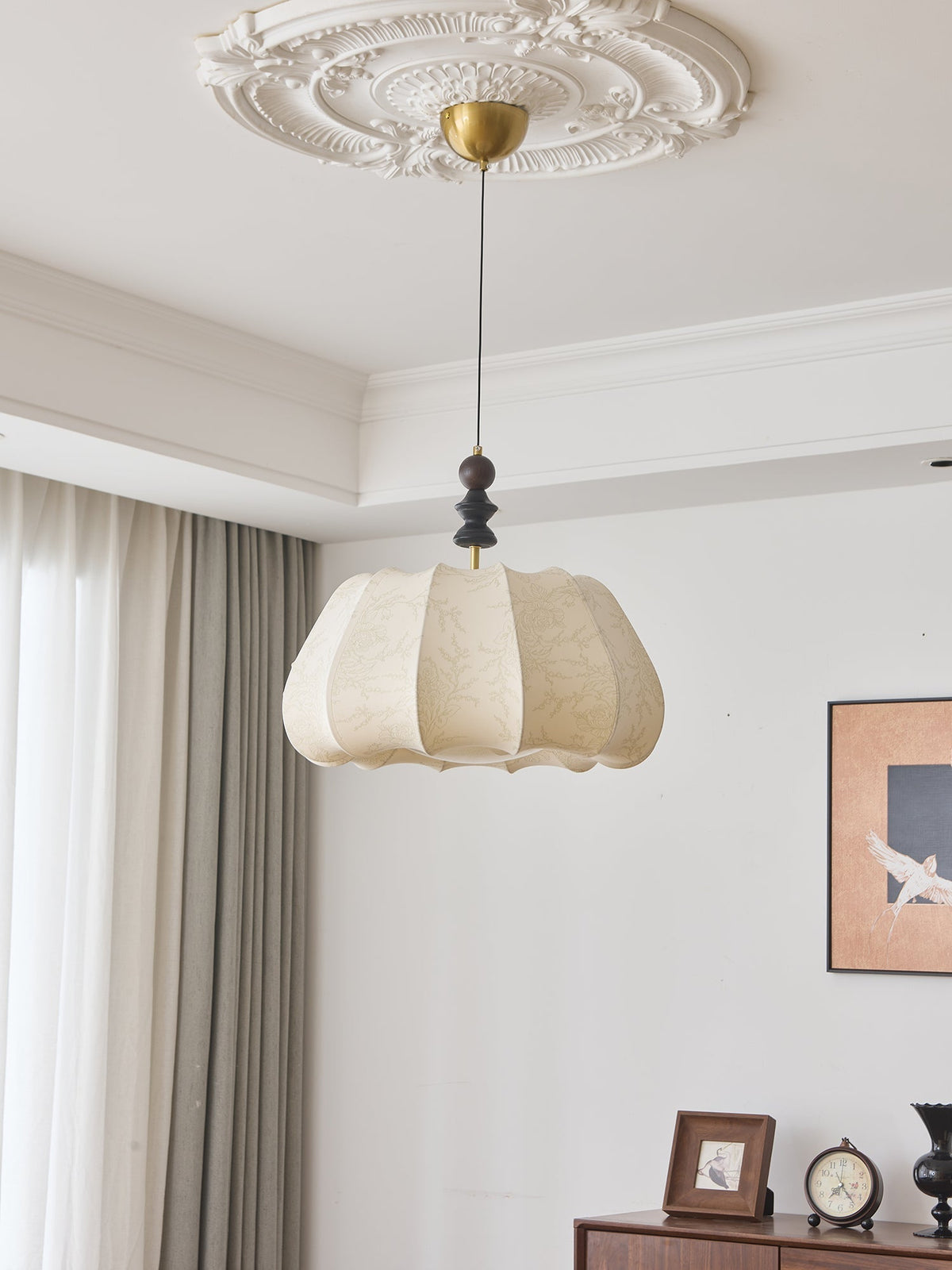 Asolira elegant vintage-pendellampe i træ