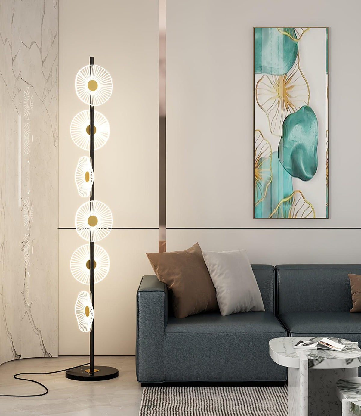 Petaira lyxig golvlampa i marmor