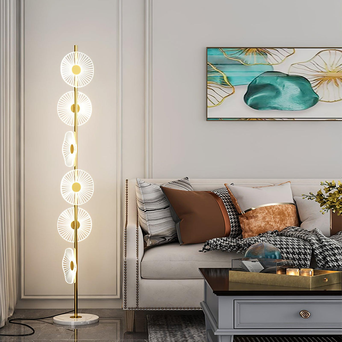 Petaira luksusgulvlampe i marmor